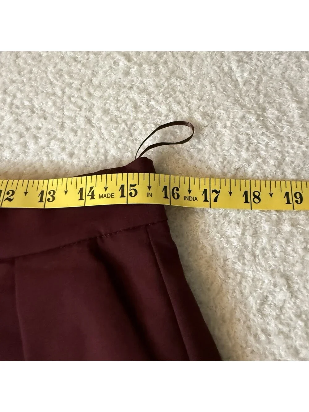 Zara Womens M Burgundy Balloon Skirt High Rise Drawstring Tailored Maroon